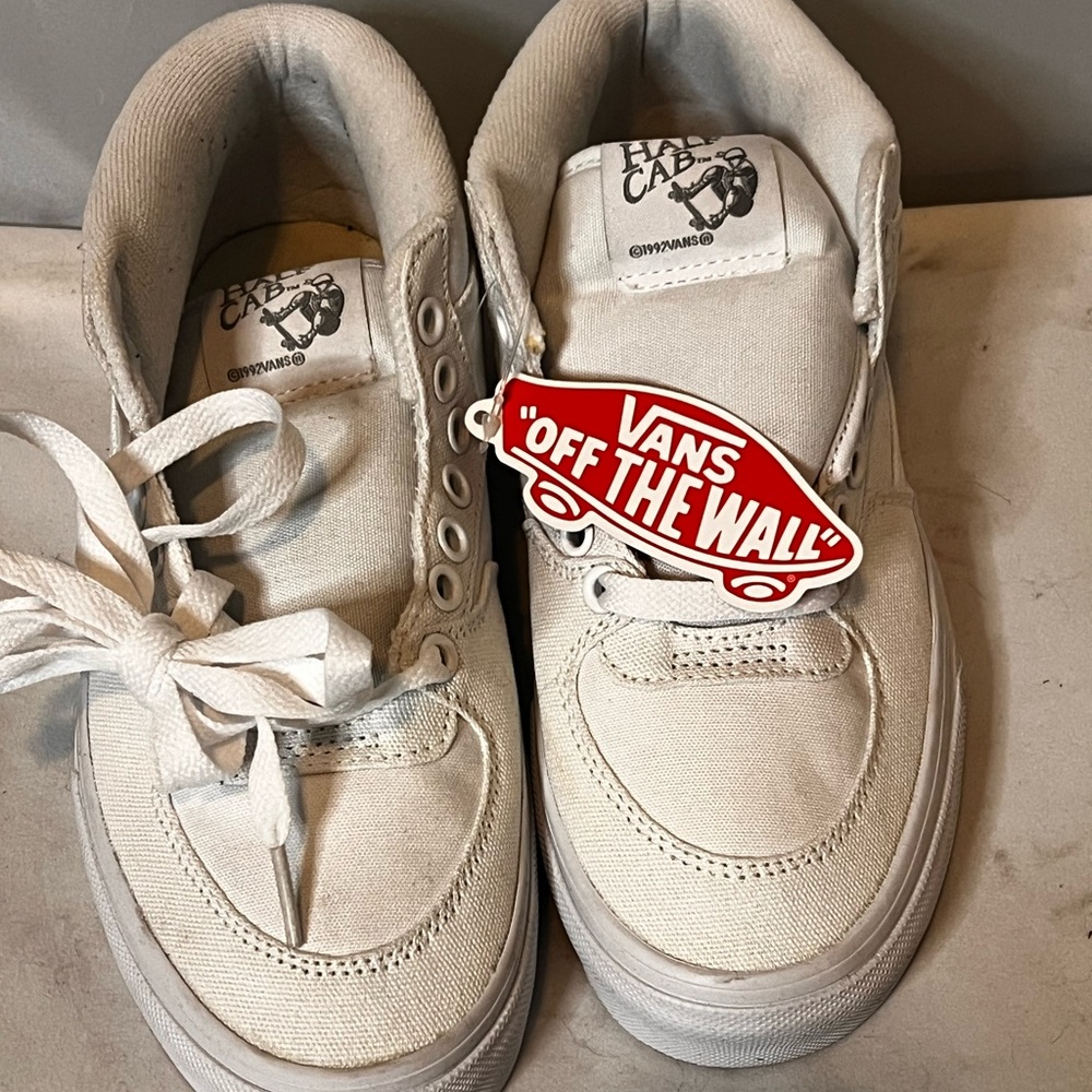 New Vans Half Cab White Canvas Sneakers